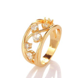 Trendy Hollow Out Band Shiny AAA+ Cubic Zirconia Diamonds High Quality Ring - The Jewellery Supermarket
