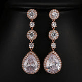 Trendy Luxury Flower AAA+ Cubic Zirconia Diamonds Water Drop Earring - The Jewellery Supermarket