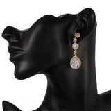 Trendy Luxury Flower AAA+ Cubic Zirconia Diamonds Water Drop Earring - The Jewellery Supermarket