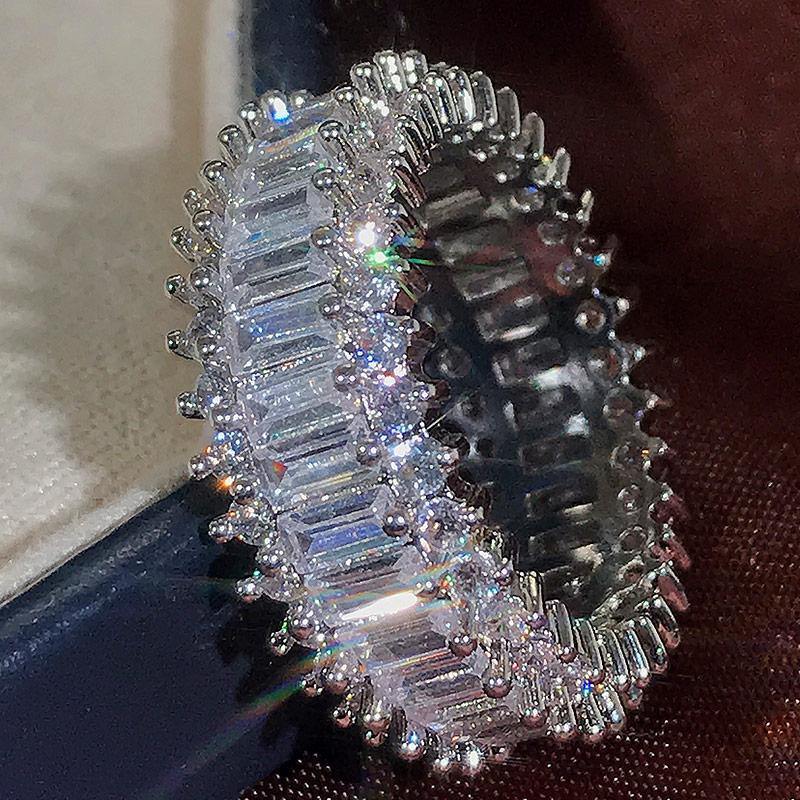Trendy Luxury Silver Colour AAA+ Cubic Zirconia Diamonds Dazzling Promise Rings - The Jewellery Supermarket