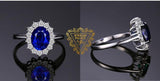 Wonderful 925 Sterling Silver Created Blue Sapphire Engagement Wedding Ring - The Jewellery Supermarket