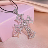 Dazzling Silver Light Luxury 17 Style Selection of AAA+ Cubic Zirconia Diamonds Cross Pendants Necklaces