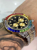 NEW MENS WATCHES - Luxury Branded Fashion Stainless steel Strap Diamond Dial Shiny watches