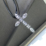 NEW - Exquisite Cross Silver Fashion Cross AAA+ Cubic Zirconia Diamonds Pendant Necklace - The Jewellery Supermarket