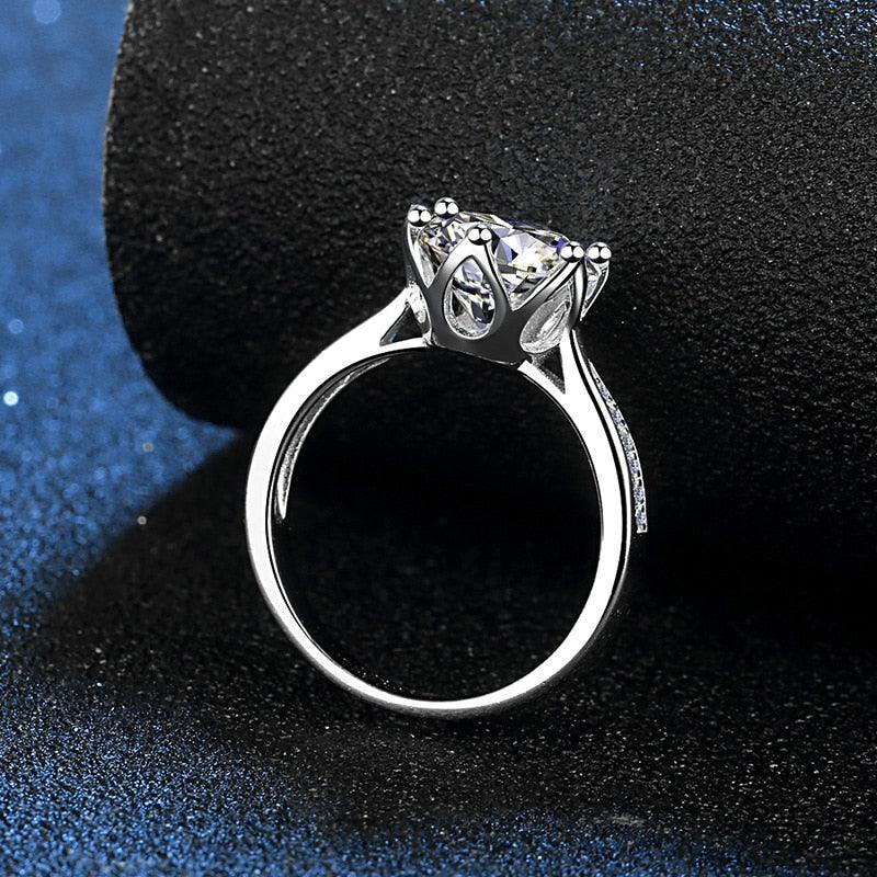 3 Carat Round Brilliant High Quality Moissanite Diamonds Solitaire Rings Wedding Rings - Fine Rings - The Jewellery Supermarket