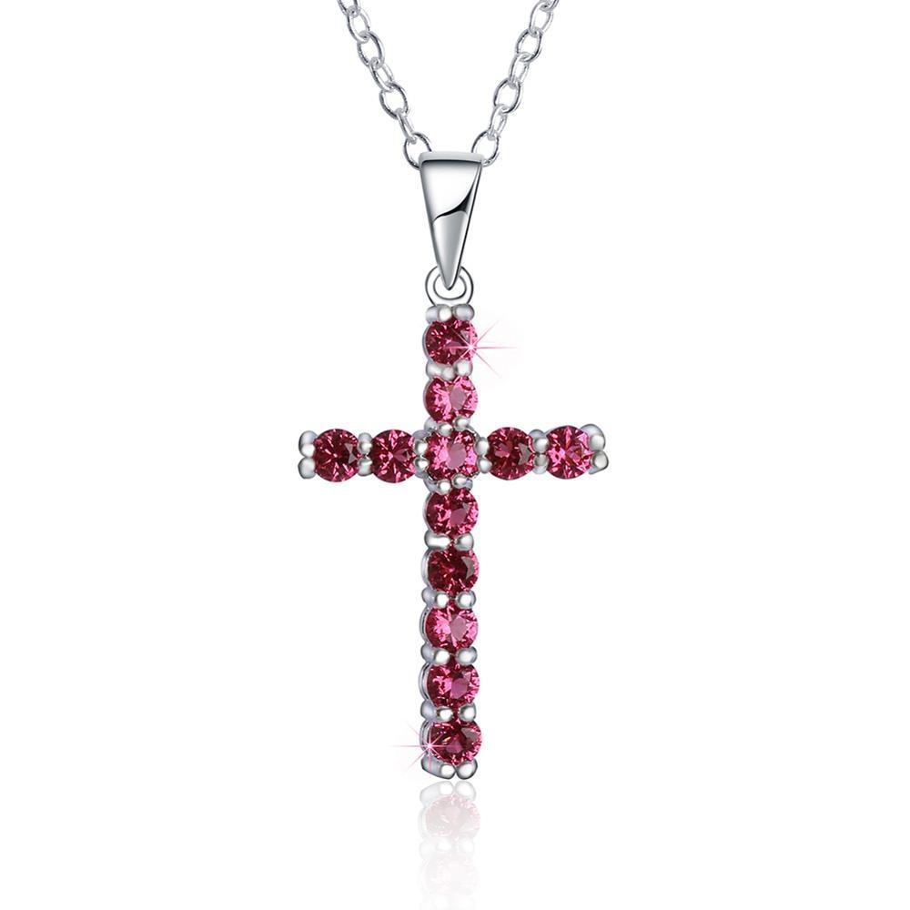 Splendid AAA Zirconia Crystals Cross Silver Necklaces Pendants For Women - Christian Bridal Jewellery - The Jewellery Supermarket