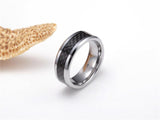 Popular New Design 6/8mm Black Carbon Fiber Tungsten Carbide Engagement Wedding Ring - The Jewellery Supermarket