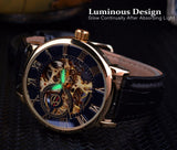 Luxury Mens Steampunk Skeleton Stainless Steel Automatic Mechanical Wrist Watch - The Jewellery Supermarket