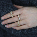 NEW Open Rose Gold Color Micro Pave White Tear Drop AAA+ Cubic Zirconia Diamonds Rings - The Jewellery Supermarket