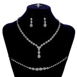 NEW ARRIVAL Simple Waterdrop Temperament AAA+ Cubic Zirconia Diamonds Jewellery Set