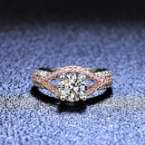 Astonishing VVS1 2 Carat 14KGP High Quality Moissanite Diamonds Ring with Side Stones - Fine Jewellery - The Jewellery Supermarket