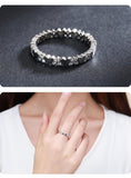 GREAT GIFTS - Real Sterling AAA+ CZ Diamonds Hearts Stackable Hypoallergenic Ring - The Jewellery Supermarket