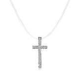 Charming AAA Zircon Crystals Christian Cross Necklace For Women - Fashion Pendant Silver Color Popular  Jewellery