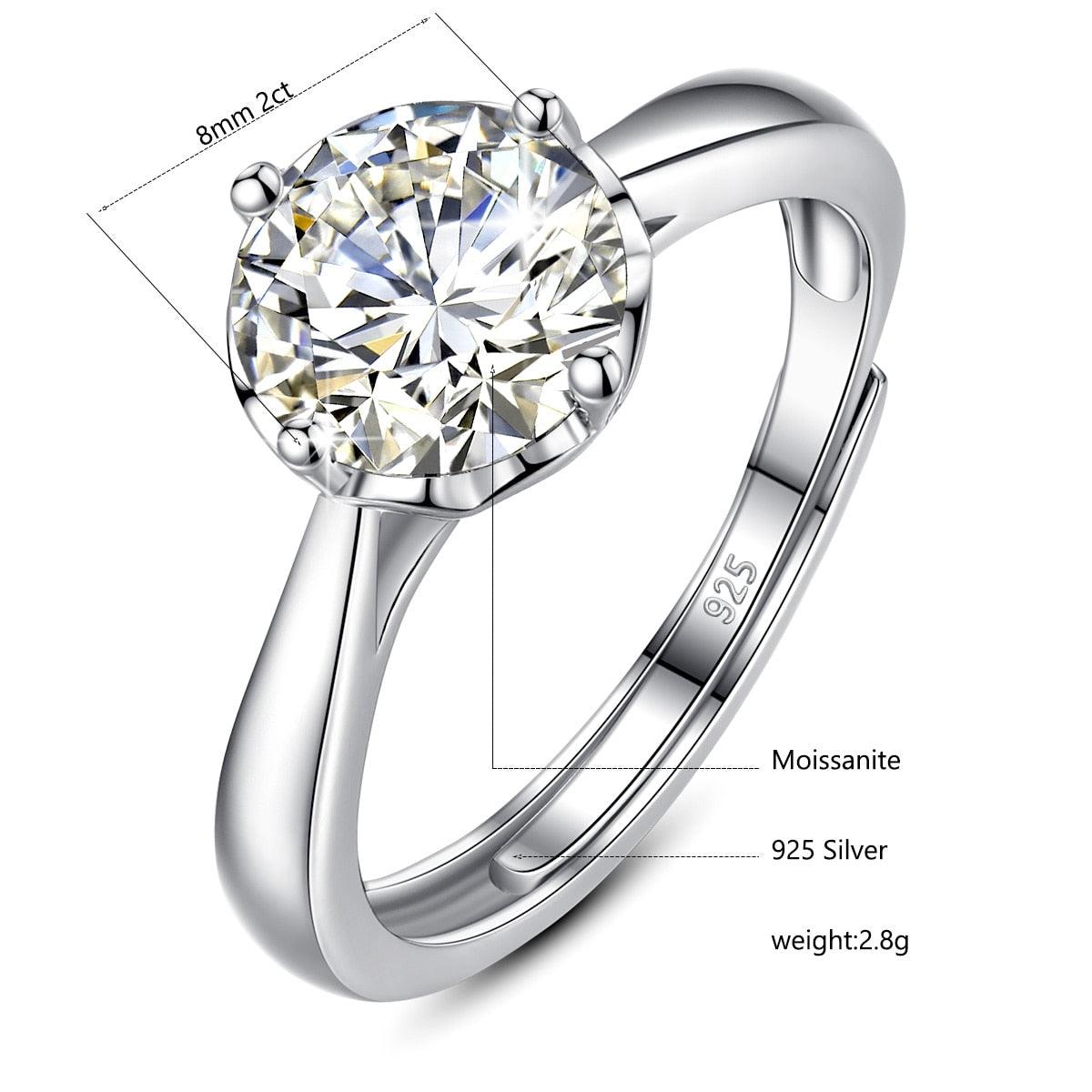Terrific Round Cut 1ct and 2ct D Color VVS1 High Quality Moissanite Diamonds  - Trendy Luxury Jewellery - The Jewellery Supermarket