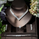 NEW - Sparkling Top Quality AAA+ Cubic Zirconia Diamonds Geometric Design jewellery Set - The Jewellery Supermarket
