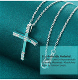 Fashion Religious 925 Sterling Silver AAA+ Zircon Cross Pendant Necklace - Charm Jewellery - The Jewellery Supermarket
