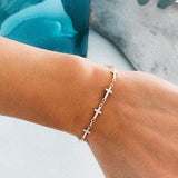 2 Color Simple Style Small Cross Bracelets Bangles for Women - Charming Christian Jewellery