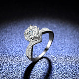 Twist Flower Design 14K WGP High Quality Moissanite Diamonds Engagement Rings Luxury Diamond Jewellery - The Jewellery Supermarket