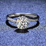 0.5-2 Carat High Quality Moissanite Diamonds 14K White Gold Plated Rings - Lab Diamond Fine Jewellery Rings