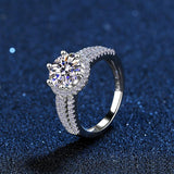 Amazing 3.0 Carats Round Brilliant High Quality Moissanite Diamonds Luxury Halo Ring - Fine Jewellery - The Jewellery Supermarket