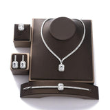 NEW ARRIVAL-  Vintage Square Dazzling AAA+ Cubic Zirconia Diamonds Jewellery Set