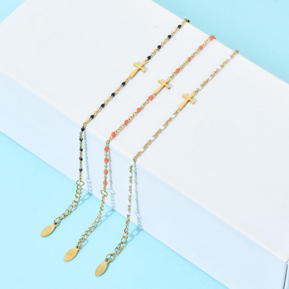 Boho Gold Colour Charming Thin Style Fashion Chain Jesus Christian Stainless Steel Bracelets - Religious Jewellery - The Jewellery Supermarket