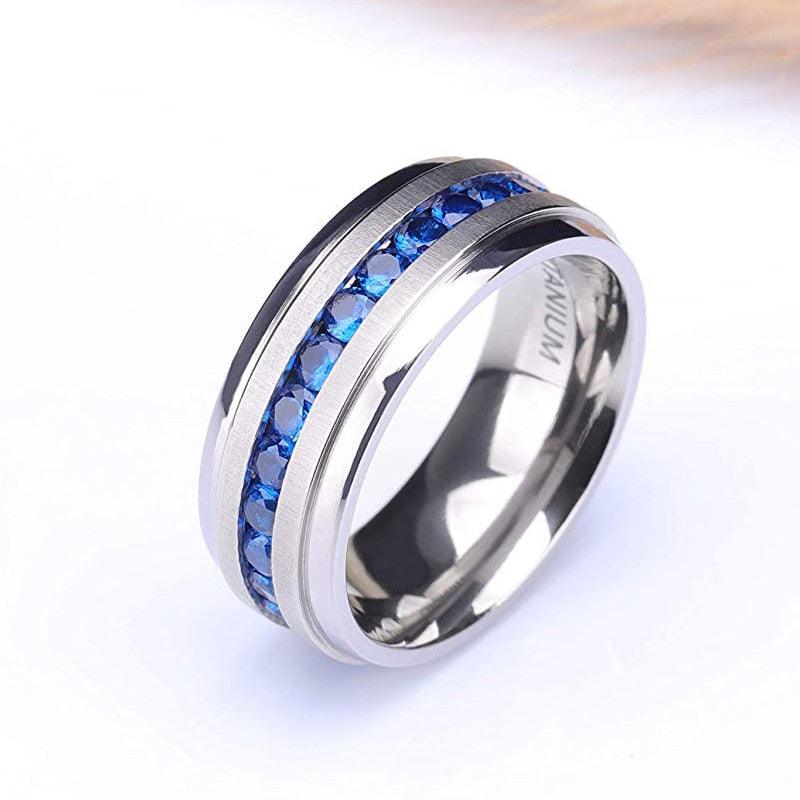 NEW Silver Colour Cubic ZirconiaTitanium Rings For Men and Women - Wedding Engagement Couple Ring - The Jewellery Supermarket