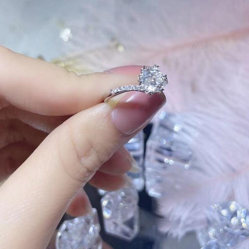 0.5-2 Carat High Quality Moissanite Diamonds 14K White Gold Plated Rings - Lab Diamond Fine Jewellery Rings - The Jewellery Supermarket