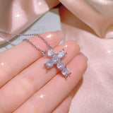 Dazzling Silver Light Luxury 17 Style Selection of AAA+ Cubic Zirconia Diamonds Cross Pendants Necklaces - The Jewellery Supermarket