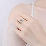 Princess Crown Design High Quality Moissanite Diamonds Halo Platinum Plated Ring - Luxury Jewellery - The Jewellery Supermarket
