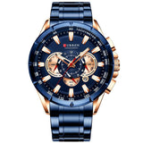 BEST GIFTS - Top Luxury Brand Big Dial Blue Quartz Men Chronograph Sport Watches - The Jewellery Supermarket