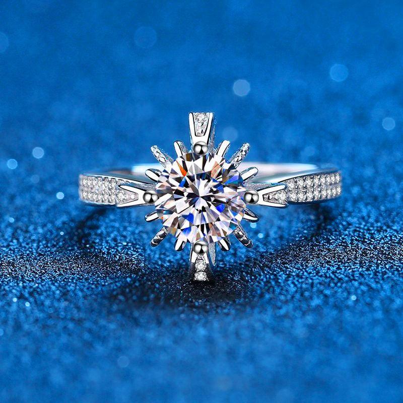 Super 14K WGP Round Cut 1 Carat High Quality Moissanite Diamonds Ring for Women - Wedding Jewellery - The Jewellery Supermarket