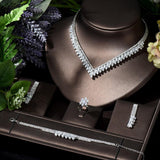 NEW - Sparkling Top Quality AAA+ Cubic Zirconia Diamonds Geometric Design jewellery Set - The Jewellery Supermarket