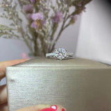 Superb White Gold Plated Real High Quality Moissanite Diamonds Rings - Fine Wedding Jewellery - The Jewellery Supermarket
