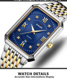 NEW ARRIVAL - Top Brand Luxury Rectangle Fashion Steel Bracelet Quartz Waterproof Sports Watches for Men - The Jewellery Supermarket