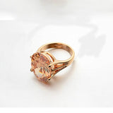 Lovely Champagne Colour Oval Shape AAA+ Cubic Zirconia Luxury Fashion Ring - The Jewellery Supermarket