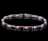 SUPERB Fashion AAA+ Cubic Zirconia Simulated Diamonds Charming Lovely Red Green Blue Tennis Bracelets - The Jewellery Supermarket