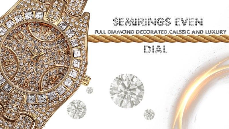 Awesome Luxury Brand Bling Fashion Simulated Diamonds Designer Ladies Quartz Waterproof Watches - The Jewellery Supermarket