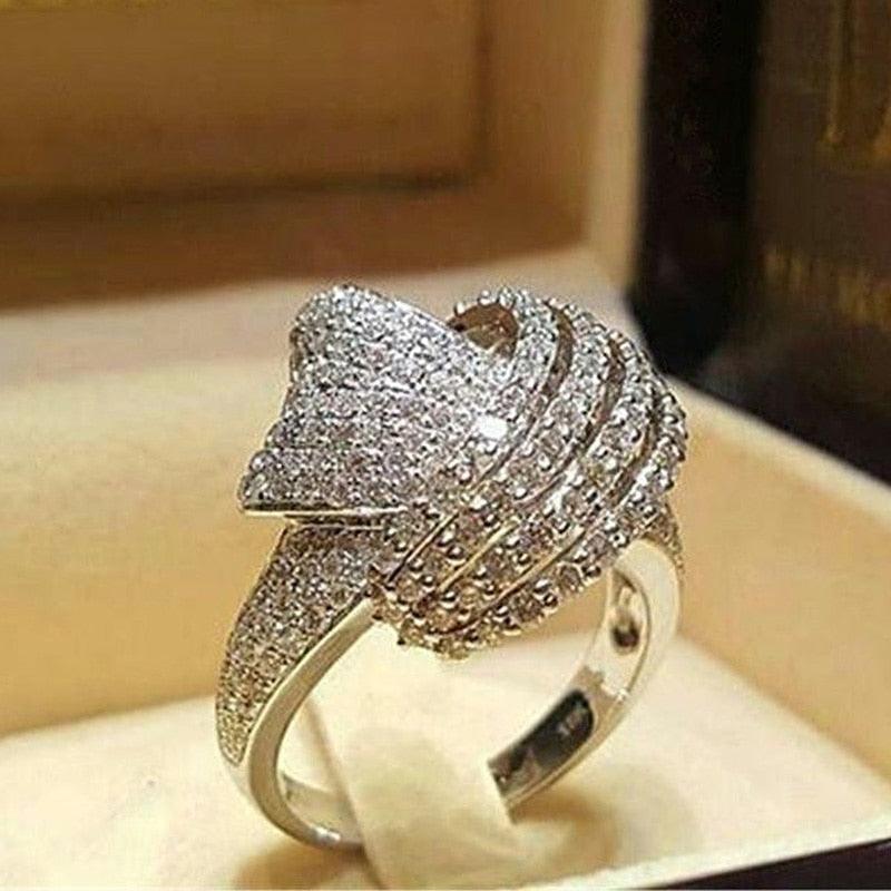 NEW ARRIVAL Dazzling Designer Luxury AAA+ Quality CZ Diamonds Engagement Ring - The Jewellery Supermarket