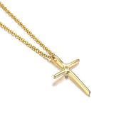 NEW Stainless Steel Charm AAA Cubic Zircon Crystals Cross Pendant Necklace - Dainty Christian Jewellery - The Jewellery Supermarket