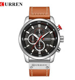 NEW - Brand Watch Leather Sports Watches Men's Army Military Quartz Wristwatch - The Jewellery Supermarket