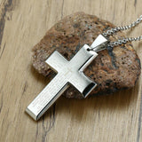 Prayer Matthew 6:9-13 Bible Necklace Stainless Steel Cross Pendant Unisex Religious Jewellery