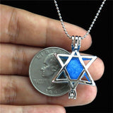 NEW Star Of David Bead Cage Locket Silver Colour Stainless Steel Necklace Pendant Necklace - The Jewellery Supermarket