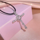 Dazzling Silver Light Luxury 17 Style Selection of AAA+ Cubic Zirconia Diamonds Cross Pendants Necklaces - The Jewellery Supermarket