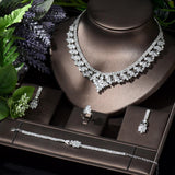 NEW - Stunning Geometry New Design AAA+ Cubic Zirconia Diamonds Jewellery Set - The Jewellery Supermarket