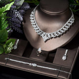 NEW - Stunning Geometry New Design AAA+ Cubic Zirconia Diamonds Jewellery Set
