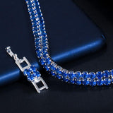 STUNNING Yellow Gold Color 2 Row Round AAA+ Cubic Zircon Simulated Diamonds Tennis Bracelets - The Jewellery Supermarket