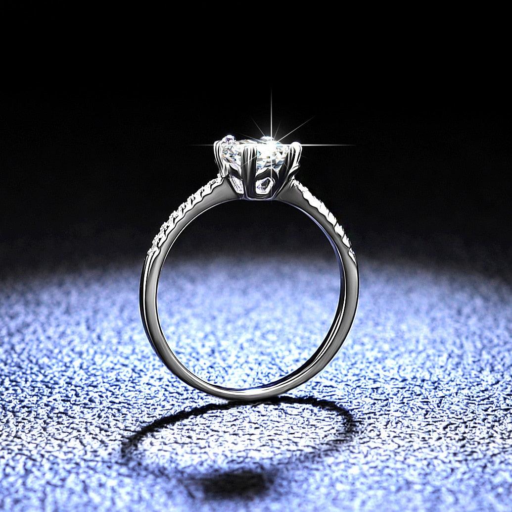 4 CT Moissanite Wedding Band Bridal Engagement Ring Set Real 925 Sterling  Silver