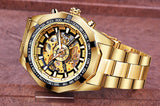 NEW - Top Brand Luxury Stainless Steel Waterproof Transparent Mechanical Skeleton Watches - The Jewellery Supermarket