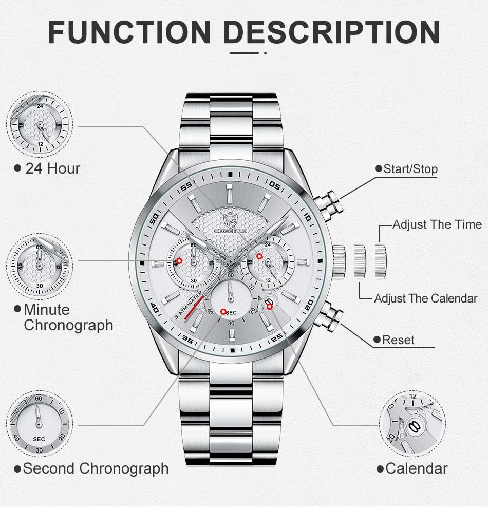 NEW MENS WATCHES - Top Luxury Brand Fashion Stainless Steel Waterproof Quartz Watches - Best Offers - The Jewellery Supermarket